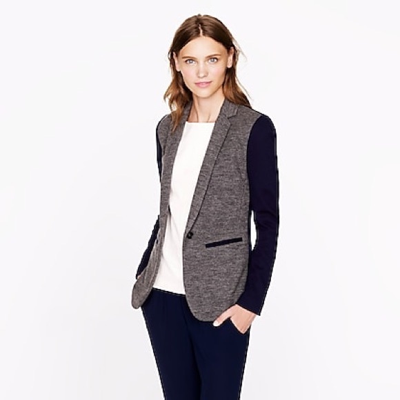J. Crew Jackets & Blazers - J. Crew 11386 Contrast knit wool blend blazer